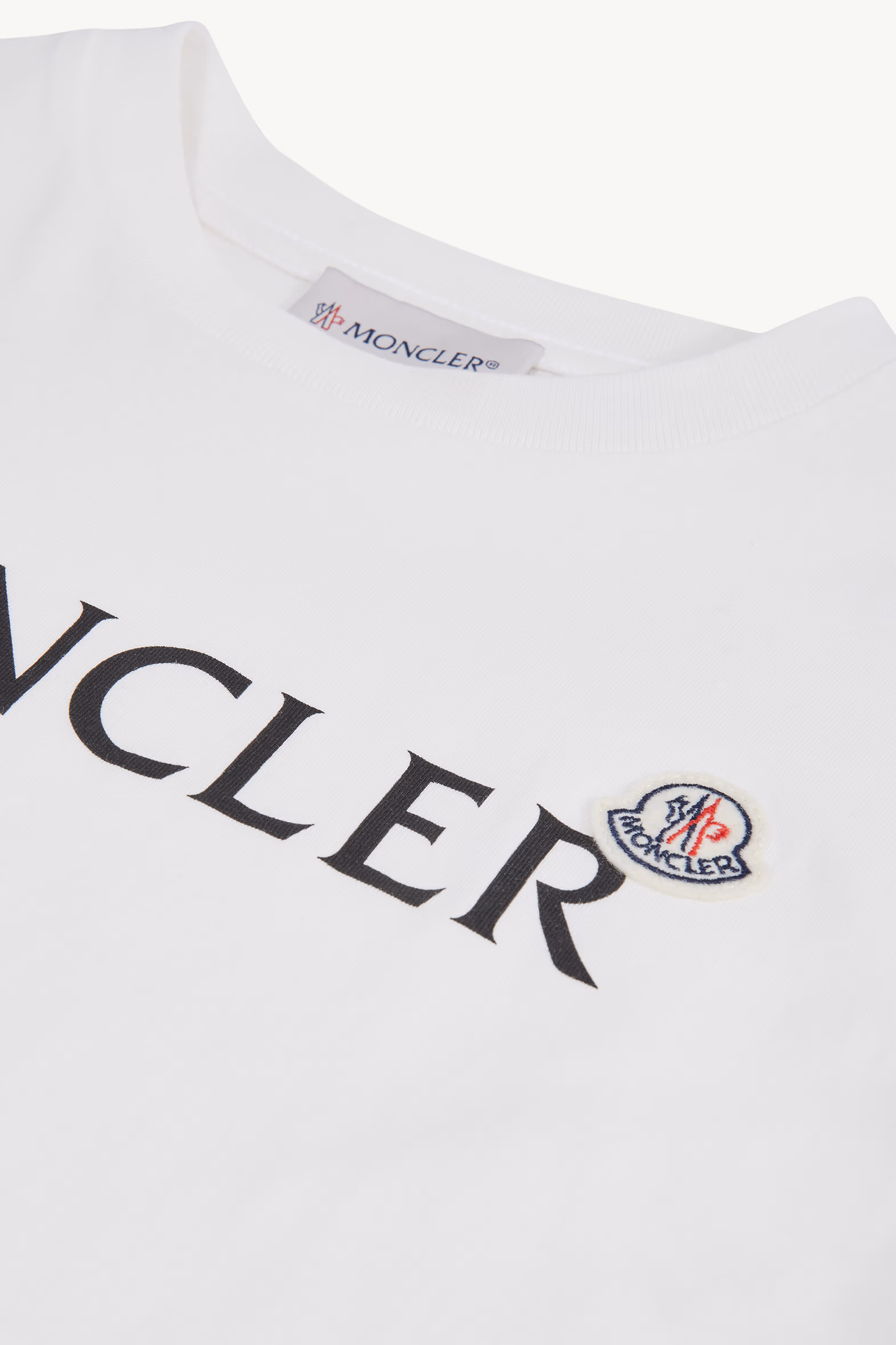 Logo Cotton T-Shirt Boy White Moncler 5